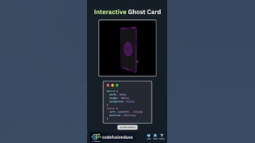Interactive Ghost Card. #navigation #hover #html #css #html5 #css3 #csstricks #cssanimation #cfd