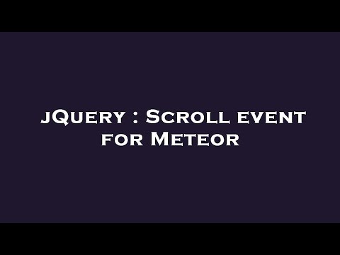 jQuery : Scroll