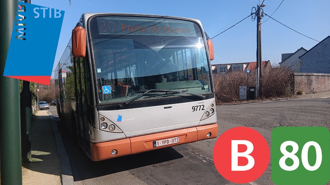 (Bus Stib) Voyage complet ligne 80 Porte de Namur à Haren Vanhool New A330 €6 n°9772.