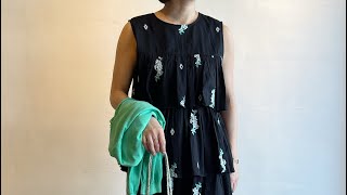 ne Quittez pas / コットンボイルジャスミン刺繍ギャザーパンツ | anouk