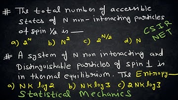 Total Number of Accessible States of N non Interacting spin 1\2 | Entropy | Partition Function