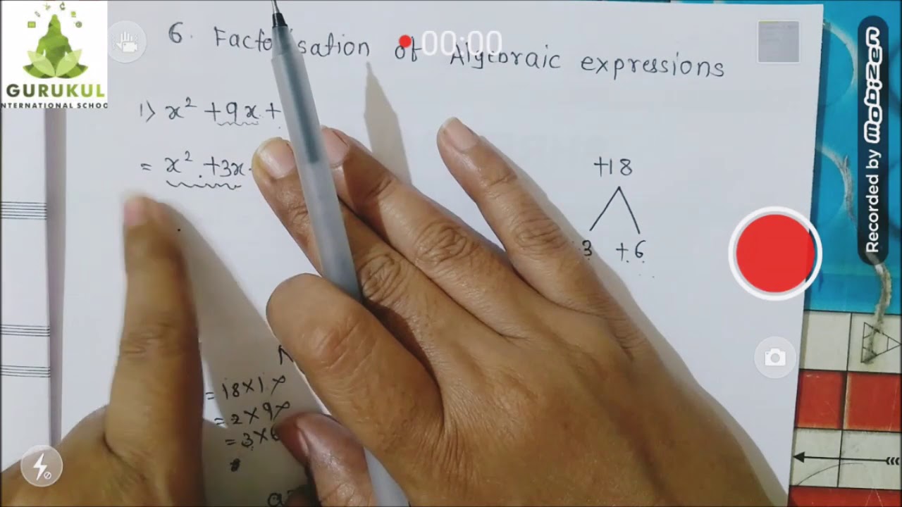 STD 8 MATHS L NO 6 Factorisation of Algebraic expressions YouTube