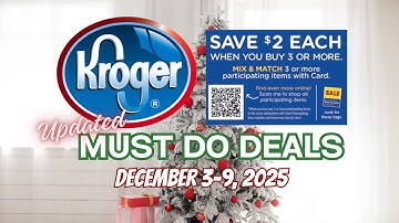 *WOW* Kroger UPDATED Deals for 12/3-12/9 | FREEBIE Merry Days, Mega Sale, & MORE