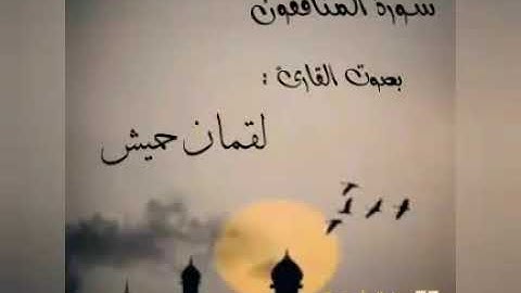 سورة المنافقون بصوت القارئ لقمان حميش
