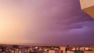 Beautiful sunset while it rains.