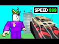 I Throw HEAVY Things MAX Speed At a TOWER In Roblox