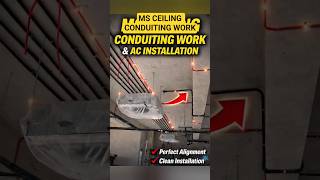 MS Ceiling Conduiting Work | Perfect Electrical Routing #shorts #shortsfeed #shortsviral