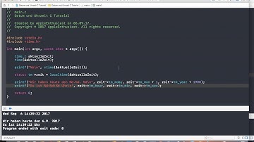 C Programmieren mit Xcode - Datum und Uhrzeit ( Teil 1 )
