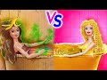 Pouvre vs riche relooking poupee barbie  relooking extrme  mini diys par yowza