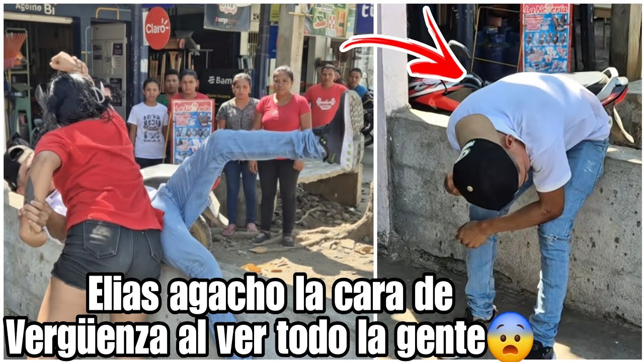 A Dayana no le dio vergüenza tronarle el hocico a Elias en plena calle|Toda la gente se amontono😨