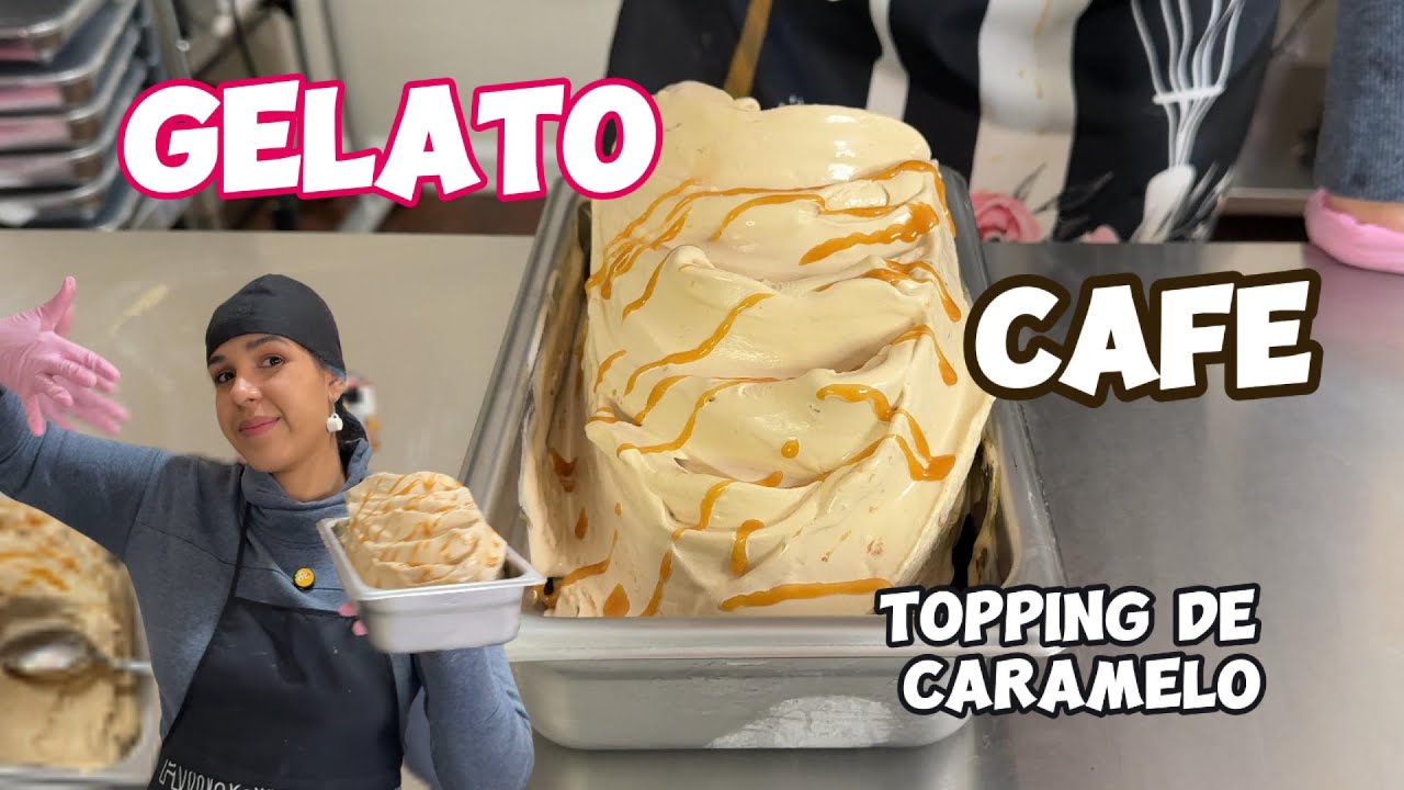 Gelato de café y topping de caramelo Preparación🍦🍨☕️