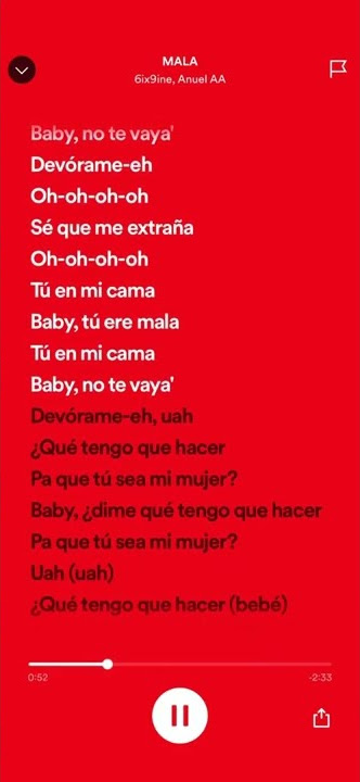 mala-6ix9ine Anuel AA😍❤️✨ (letra)