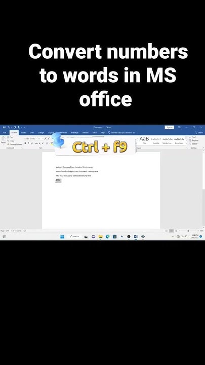 Convert Numbers into Words in MS Word - YouTube
