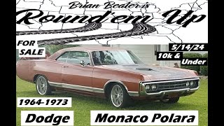 WOW WOW WOW FOR SALE 1964 1973 DODGE MONACO POLARA CURRENTLY LISTED 10k \& UNDER