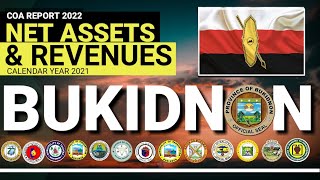 Kabuuang yaman ng bawat Municipalities at Syudad sa Bukidnon COA Report 2022 for Calendar year 2021