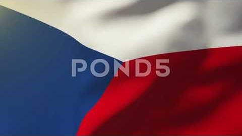Czech Republic Flag Waving In The Wind. Looping Sun Rises Style. Animation Loop