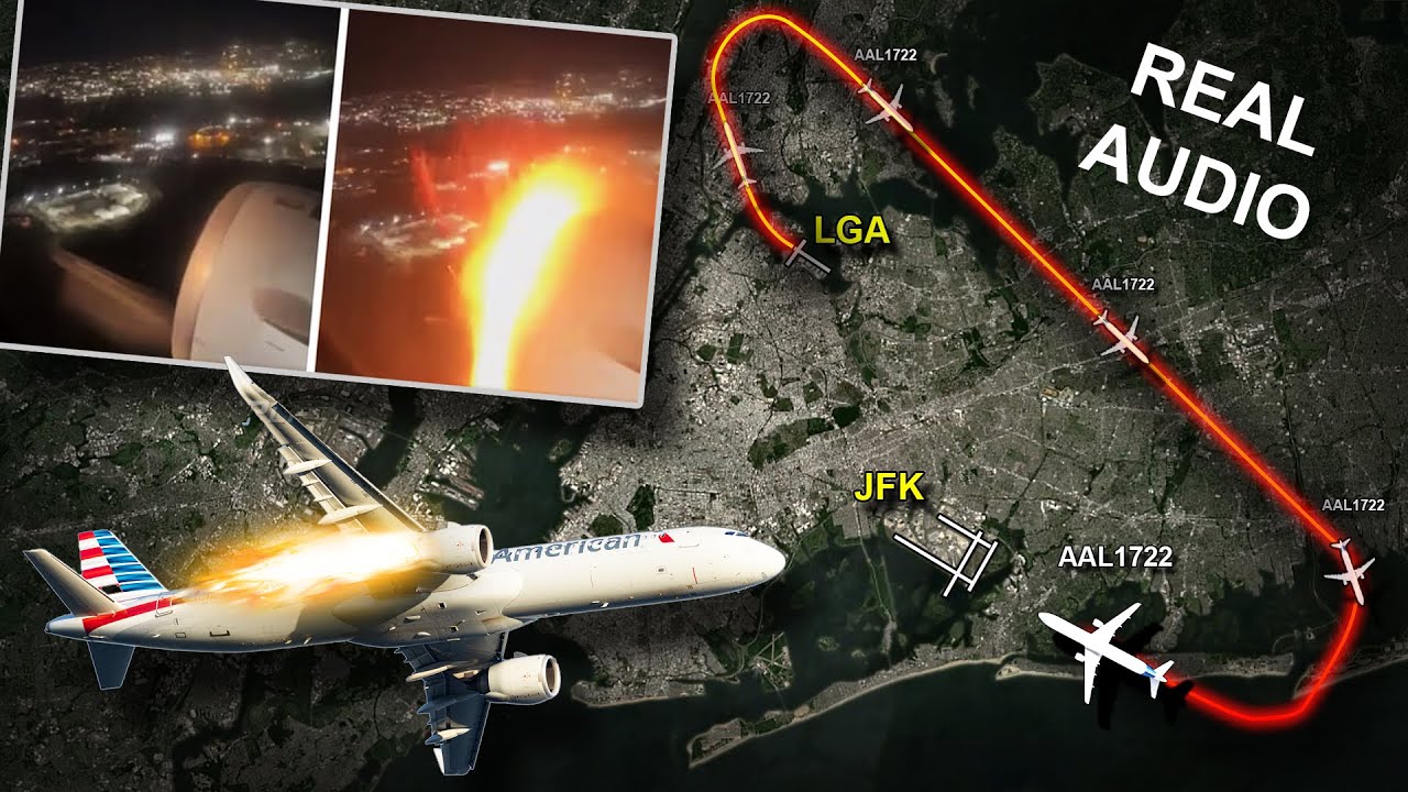 ENGINE FLASHES FIRE, We need to land IMMEDIATELY. American Airlines ...