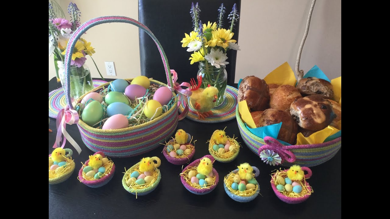 HOW TO MINI ROPE BOWLS TRIVETS, EASTER BASKET YouTube