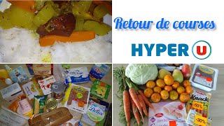 Un petit tour dans mon frigo et placards, retour de courses Hyper U 🇷🇪, marché forains avec les prix