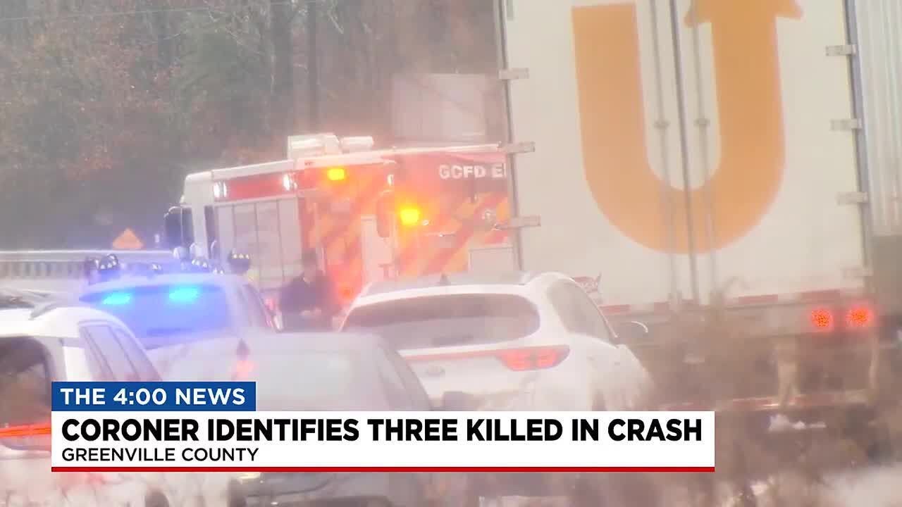 Coroner identifies three people killed in Sunday morning wreck on I-385 ...