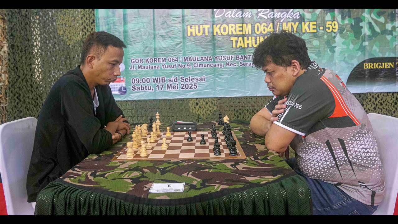 NM JAJANG NURJAMAN VS GM SUSANTO MEGARANTO, TURNAMEN CATUR PIALA DANREM 064 MAULANA YUSUF BANTEN.