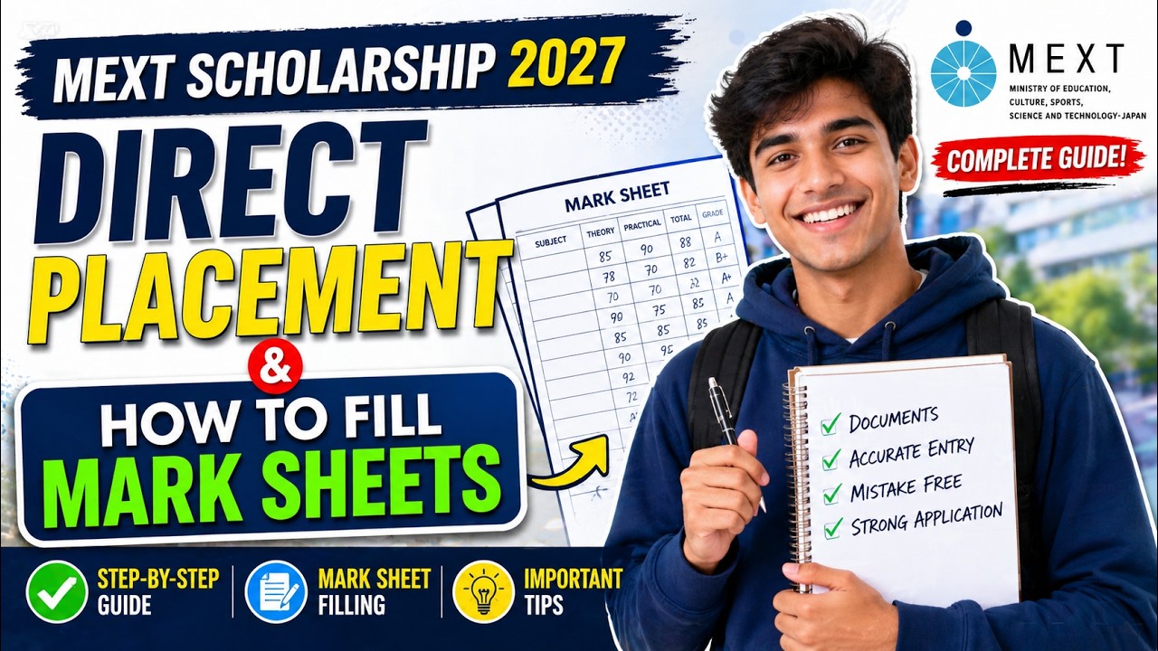 Mext Fill Form How to Fill Marks Sheet and Direct Placement Form for MEXT Scholarship ...