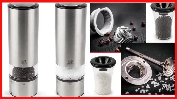 Cole & Mason Battersea Stainless Steel Electronic Salt and Pepper Mill Gift Set, 21 cm