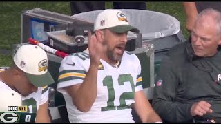 Angry Aaron Rodgers yells at Packers coach on sideline during Vikings game