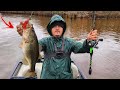 Crushing big bass on caddo lake during a rainstorm