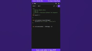 Define function without fun keyword in Kotlin #shorts