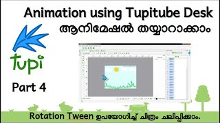 Animation using Tupitube Desk 1.4 ആനിമേഷൽ തയ്യാറാക്കാം Rotation Tween ഉപയോഗിച്ച് ചിത്രം ചലിപ്പിക്കാം screenshot 3