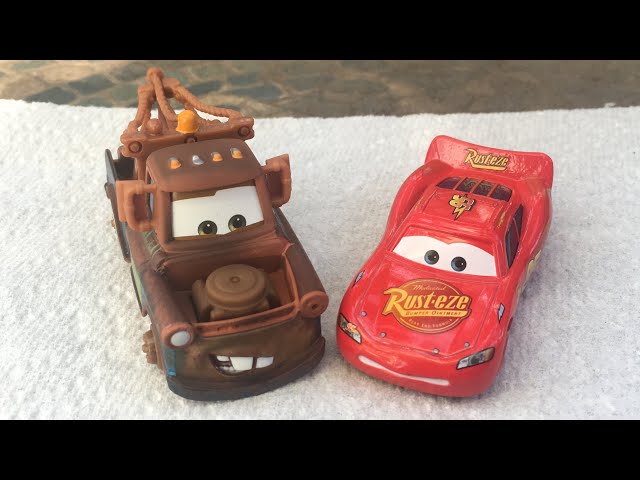 Mattel Mater and Lightning McQueen with no tires (#95