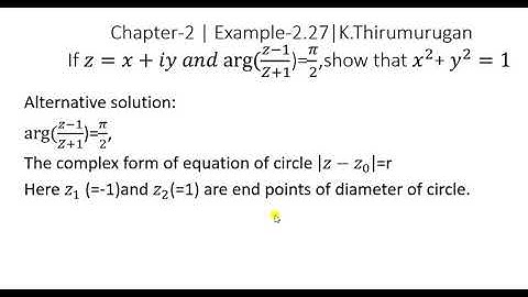 Class 12|Chapter-2 | Example-2.27|Alternative solution(new)|Complex Numbers|K.Thirumurugan