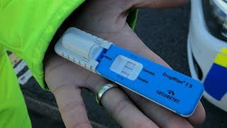 What happens during a roadside drug test?