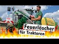 Feuerlöscher für den Traktor | Feumotech Alligator 130 Löschanlage | brennende Ballenpresse