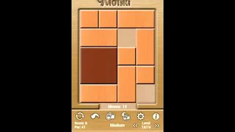 Klotski Medium Level 13 of 74 Par solution