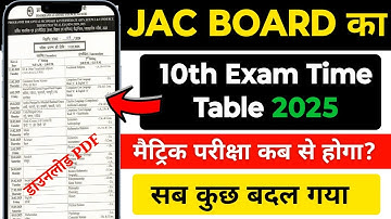 Jac board class 10th exam date 2025 | Jac class 10th board exam time table 2025