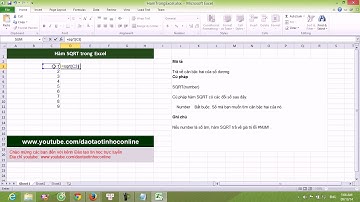Cách sử dụng hàm sqrt trong Excel hàm lấy căn bậc 2 trong Excel