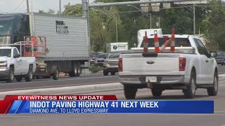INDOT paving highway 41 in Evansville next week