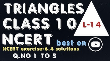 triangles class 10 ncert solutions exercise 6.4 | exercise 6.4 class 10