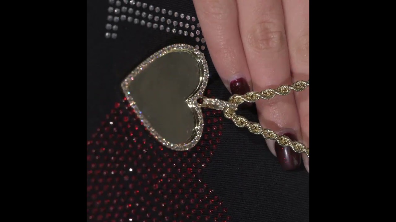 10k YellowGold Diamond Heart Memory Pendant 1.79ctw