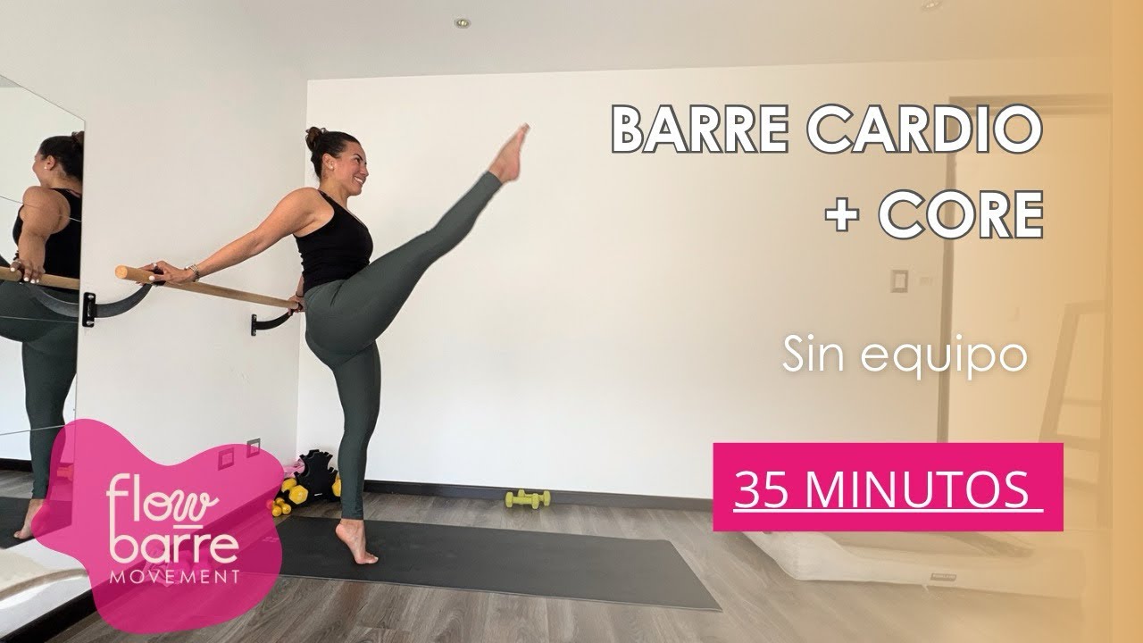 Barre cardio bajo impacto + core | 35 min sin equipo! ❤️‍🔥