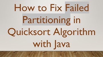 How to Fix Failed Partitioning in Quicksort Algorithm with Java
