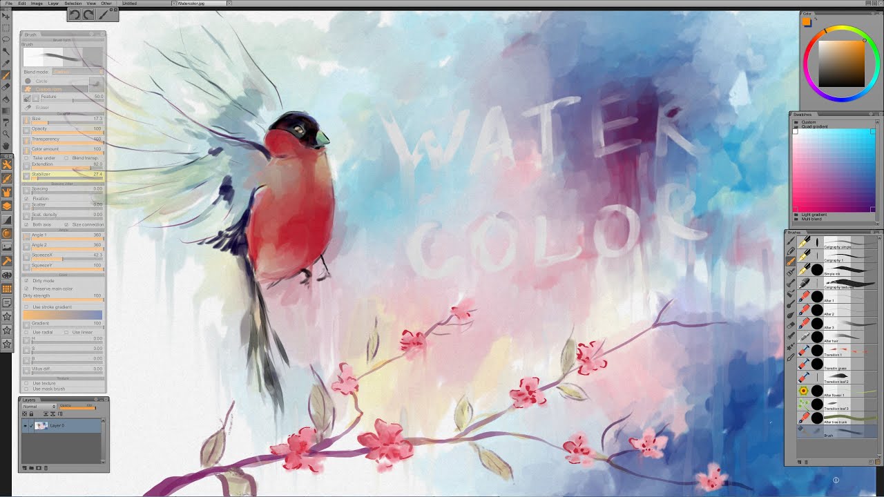 Digital watercolor  tutorial  YouTube 