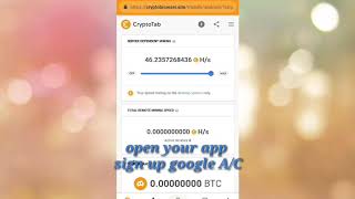 Free BitCoin minning with crypto Tab🤟