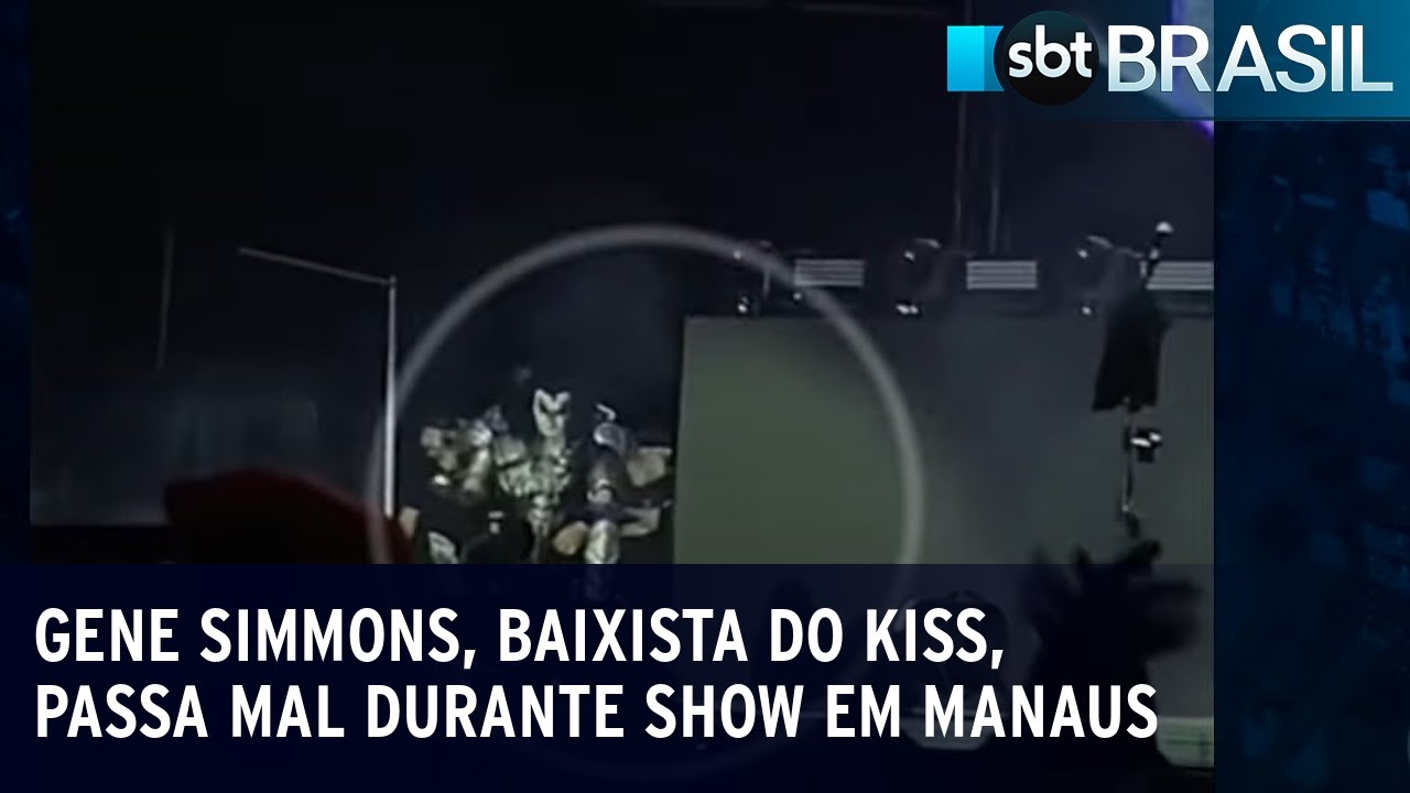 Gene Simmons, baixista do Kiss, passa mal durante show em Manaus | SBT Brasil (13/04/23)