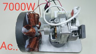 Make 245V 7000W free electricity energy with copper coil and magnetic power