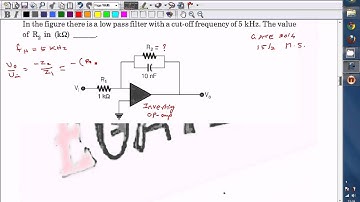 Problem on OPAMP Low Pass Filter  (GATE 2014 ECE Paper Solution)