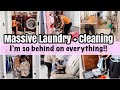 Ultimate cleaning  laundry motivation  tackle my messy house  laundry routine family of 6