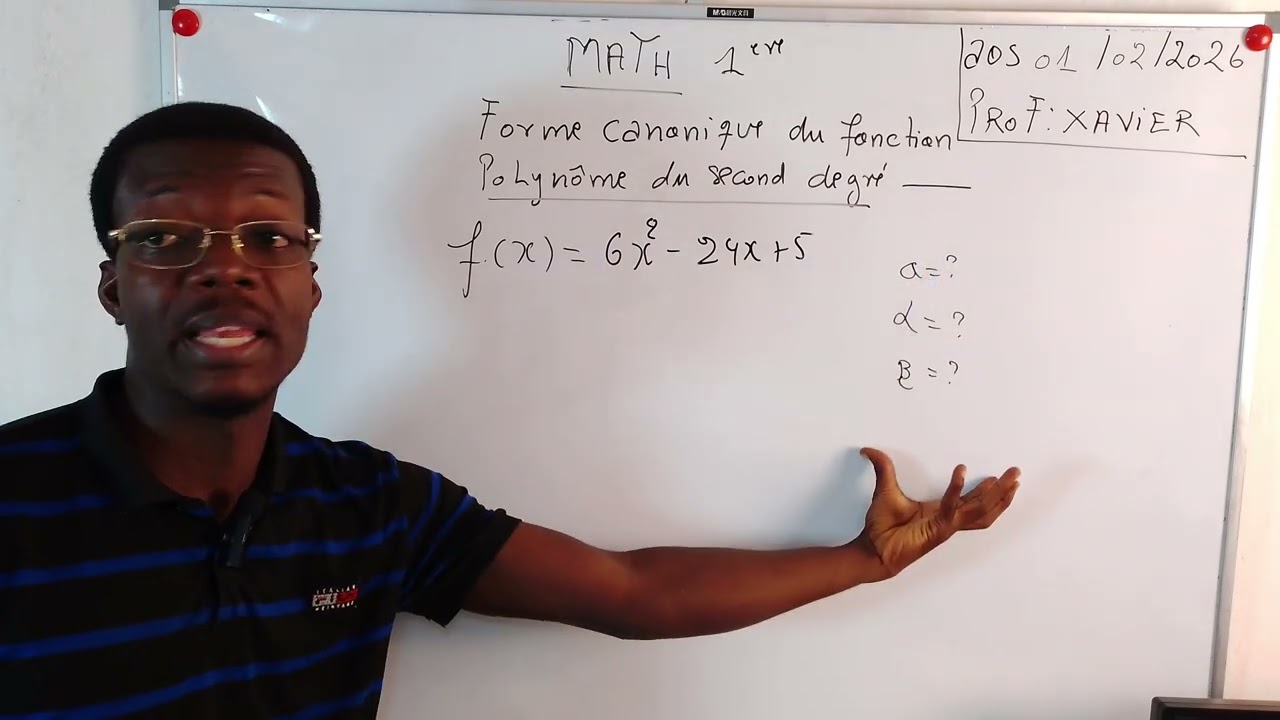 Résoudre une fonction du second degré selon la forme canonique.